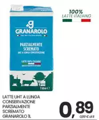 Granarolo - Latte UHT A Lunga Conservazione Parzialmente Scremato Granarolo - Latte UHT A Lunga Conservazione Parzialmente Scremato