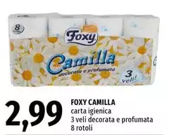 Foxy - Camilla Carta Igienica 3 Veli Decorata E Profumata