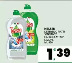 Nelsen - Detersivo Piatti Sensitive/Carboni Attivi/Limone