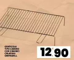 Graticola Tipo Camino Con 2 Manici Cm.60x40