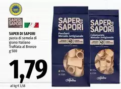 Saper Di Sapori - Pasta Di Semola Di Grano Italiano Trafilata Al Bronzo