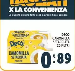 Gusto decò - Camomilla Setacciata 20 Filtri Gusto decò - Camomilla Setacciata 20 Filtri