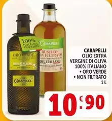 Carapelli - Olio Extra Vergine Di Oliva 100% Italiano Oro Verde/ Non Filtrato Carapelli - Olio Extra Vergine Di Oliva 100% Italiano Oro Verde/ Non Filtrato