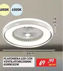 Plafoniera Led Con Ventilatore/3000k- 6500k/62w Plafoniera Led Con Ventilatore/3000k- 6500k/62w