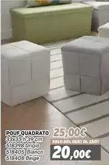 Solo - Pouf Quadrato 33x33h39 Cm