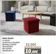 Blu - Pouf Velvet