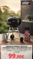 Weber - Barbecue Compact Kettle 47 + Ciminiera Piccola + Sacco Brichetti 3 Kg
