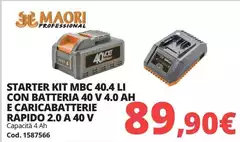 Starter Kit Mbc 40.4 Li Con Batteria 40 V 4.0 Ah E Caricabatterie Rapido 2.0 A 40 V