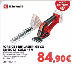Einhell - Forbice E Rifilariepi Ge-cg 18/100 Li Solo 18 V