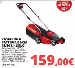 Solo - Rasaerba A Batteria Ge-cm 18/30 Li
