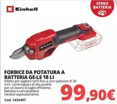 Einhell - Forbice Da Potatura A Batteria Gels 18 Li