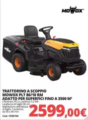 Trattorino A Scoppio Plt 86/101rm Adatto Per Superfici Fino A 3500 M2