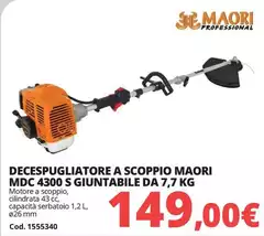 Decespugliatore A Scoppio Mdc 4300 S Giuntabile Da 7,7 Kg