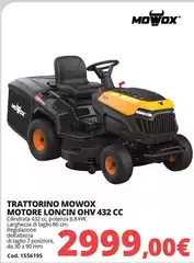 Trattorino Mowox Motore Loncin Ohv 432 Cc
