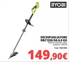 Ryobi - Decespugliatore Rbc1226 Da 6,6 Kg