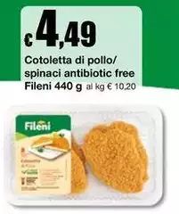Fileni - Cotoletta Di Pollo/Spinaci Antibiotic Free