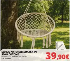 Swing Naturale Amaca In 100% Cotone Swing Naturale Amaca In 100% Cotone