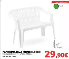 Panchina Diva Monoblocco Panchina Diva Monoblocco