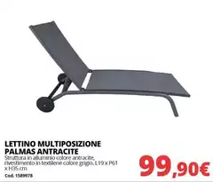 Lettino Multiposizione Palmas Antracite Lettino Multiposizione Palmas Antracite