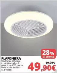 Plafoniera Struttura E Diffusore In Plastica, Di Di Di Protezione