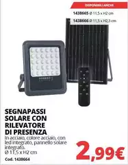 Pannello - Segnapassi Solare Con Rilevatore Di Presenza