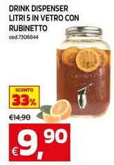 Drink Dispenser Libri 5 In Vetro Con Rubinetto Drink Dispenser Libri 5 In Vetro Con Rubinetto