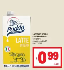 Podda - Latte UHT Intero Caseria