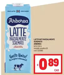 Arborea - Latte UHT Parzialmente Scremato