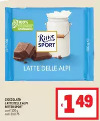 Cioccolato gourmet - Latte Delle Alpi Ritter Sport