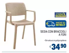 Su - Sedia Con Braccioli A Fori