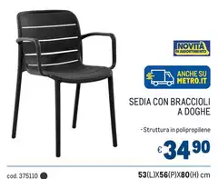 Su - Sedia Con Braccioli A Doghe