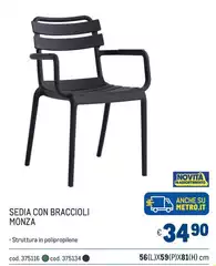 Su - Sedia Con Braccioli Monza