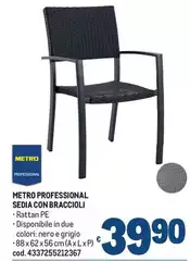 Metro Professional Sedia Con Braccioli Metro Professional Sedia Con Braccioli