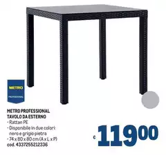 Pietra - Metro Professional Tavolo Da Esterno