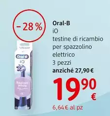 Oral-B - Io Testine Di Ricambio Per Spazzolino Elettrico 3 Pezzi