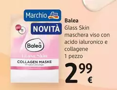 Balea - Glass Skin Maschera Viso Con Acido Ialuronico E Collagene 1 Pezzo