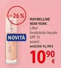 Maybelline - New York Lifter Fondotinta Liquido Spf 15 Leggero Assort. Maybelline - New York Lifter Fondotinta Liquido Spf 15 Leggero Assort.