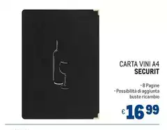 Securit - Carta Vini A4 y Securit - Carta Vini A4 y