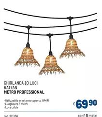 Luce - Ghirlanda 10 Luci Rattan