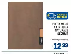 Securit - Porta Menù A4 In Fibra Naturale