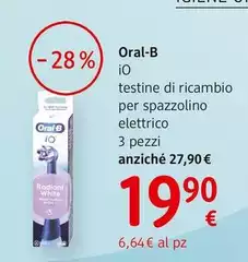 Oral-B - Io Testine Di Ricambio Per Spazzolino Elettrico 3 Pezzi