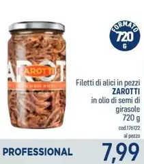 Zarotti - Filetti Di Alici In Pezzi In Olio Di Semi Di Girasole