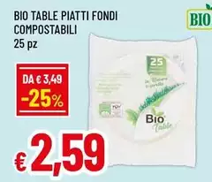 Bio Table -  Piatti Fondi Compostabili