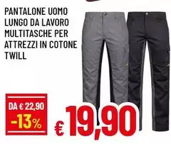 Pantalone Uomo Lungo Da Lavoro Multitasche Per Attrezzi In Cotone Twill Pantalone Uomo Lungo Da Lavoro Multitasche Per Attrezzi In Cotone Twill