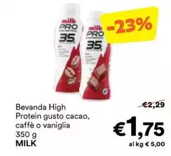 Milk protein - Bevanda High Protein Gusto Cacao, Caffè O Vaniglia