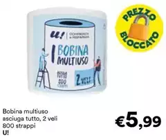 U! - Bobina Multiuso Asciuga Tutto, 2 Veli