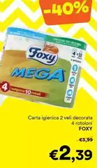 Foxy - Carta Igienica 2 Veli Decorata 4 Rotoloni