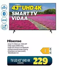 Hisense - Tv Led 43" Uhd 4k 43A69Q