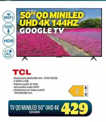 TCL - Tv Qd Miniled 50" Uhd 4k 50C69K