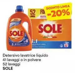 Sole - Detersivo Lavatrice Liquido 41 Lavaggi O In Polvere